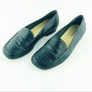 Trotters Woven Black Leather Loafers Size 8